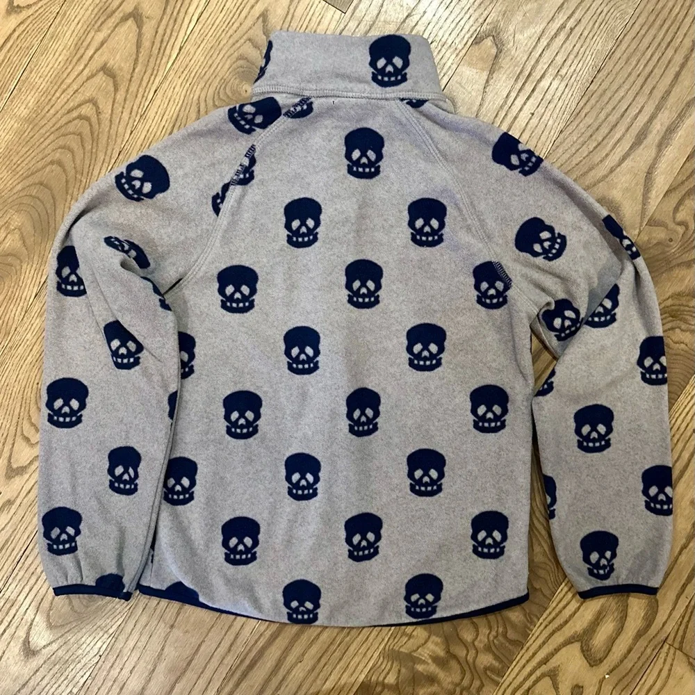 ✨5/$30✨Kids Skull Print Fleece Jacket - Gray size 6/7 - Picture 7 of 7